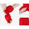 INSPIRE CHIC Women's Elastic Faux Fur Knit Half Finger Thumb Hole Wrist Sleeves Gloves for Windproof Dress 1Pair - 3 of 4