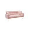 69" Convertible Teddy Fabric Sofa Bed with Solid Wood Frame - 4 of 4