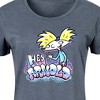 Women's Hey Arnold! Airbrush Arnold Graphic T-shirt Dress - Heather Blue - Large - 2 of 4