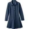 Lands' End Kids Long Sleeve Mesh Pleated Polo Dress - 3 of 4