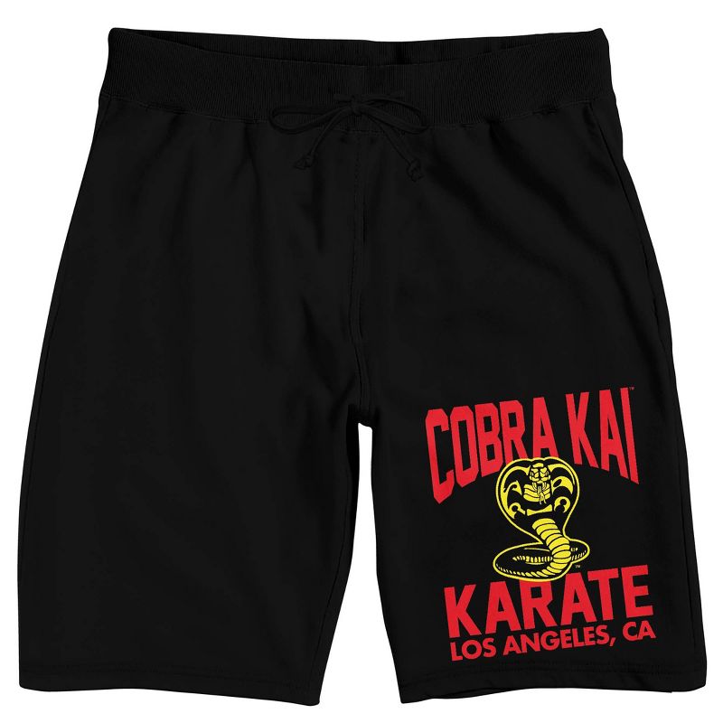 Cobra Kai Los Angeles, CA Men's Black Sleep Shorts, 1 of 4