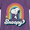 Girls' - Peanuts - Snoopy Rainbow Clouds Fitted Short Sleeve Graphic T-Shirt - 2 of 4