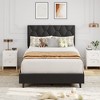 Bed Frame with Upholstered Headboard, Heavy-Duty Platform Bed Frame with Strong Wood Slats, No Box Spring Needed - 3 of 4