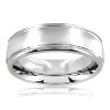 Crucible Polished Grooved Tungsten Carbide Wedding Band Ring (7mm Wide) - 3 of 4