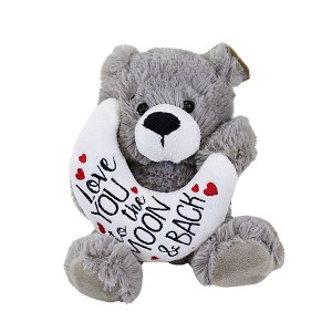 Ganz 6.5 Inch Love You To The Moon Bear Teddy Crescent Moon Plush Figurines - 1 of 3