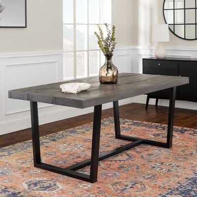 72" Grey Rustic Farmhouse Solid Wood Dining Table