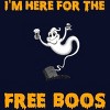 Adult Design By Humans I'm Here For The Free Boos Funny Halloween Ghost Shirt By Galvanized T-Shirt - 2 of 3