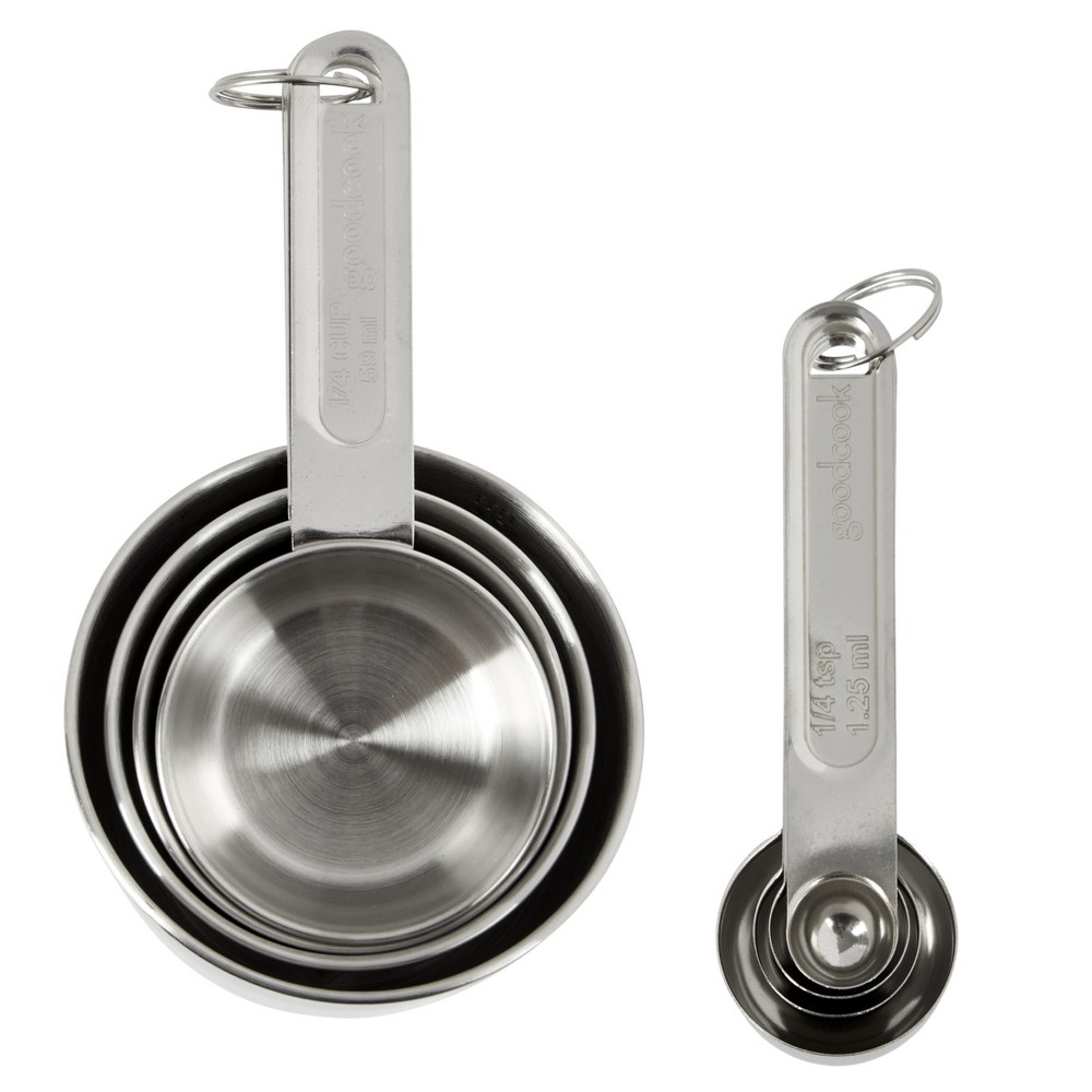 Photos - Other Accessories GoodCook 8pc Stainless Steel Measuring Cup and Spoon Set