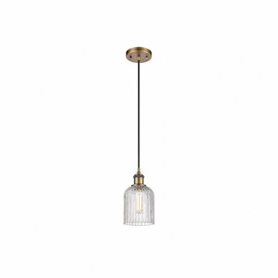 Bridal Veil - 1 Light Cord Hung Mini Pendant In Art Deco Style-9 Inches Tall and 5 Inches Wide