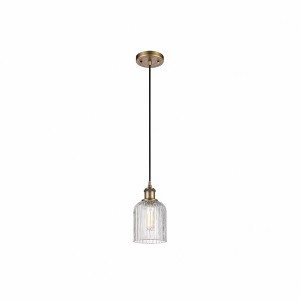 Bridal Veil - 1 Light Cord Hung Mini Pendant In Art Deco Style-9 Inches Tall and 5 Inches Wide - 1 of 1