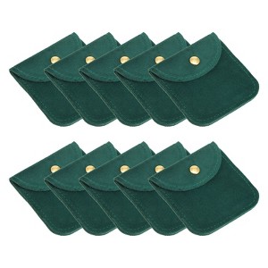 Unique Bargains Velvet Portable Rings Necklace Bracelet Earring Snap Button Storage Jewelry Pouch 20 Pcs - 1 of 4