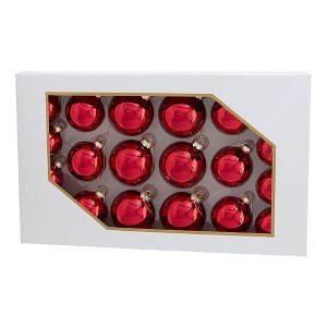 Kurt Adler 60-80MM Shiny Red Glass Ball Ornaments, 20-Piece Set - 1 of 4