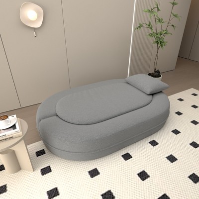 Grungis Convertible Sleeper Sofa Bed with Cylindrical Pillow,Corduroy Folding Mattress Couch with Fixed-Shape Frame,Floor Sofa for Living Room