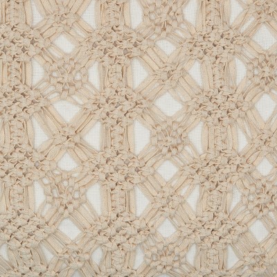 Natural Macramé Embroidered Rectangular Throw Pillow Set