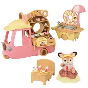 Calico Critters Dip Dip Donuts Wagon, Dollhouse Playset with Figure, Vehicle and Accessories - 1 of 4