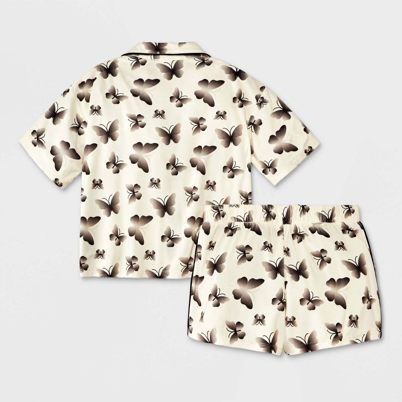 Girls' Short Sleeve Button Up Pajama Set - art class™, 3 of 5