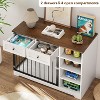 47" Dog Crate Furniture with 2 Storage Drawers, 4 Deep Shelves, Multi-Functional Indoor Dog Kennel for Large Medium Dogs,Brown&Black&White - 4 of 4