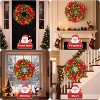 24" Pre-Lit Christmas Wreath with Berries Pinecones Poinsettia Flowers Lighted Artificial Christmas Wreath for Home Indoor Outdoor Decorations - 4 of 4