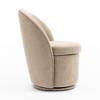 YOUNIKE Swivel Accent Chair 21" Wide Round Barrel Chair Modern Upholstered Living Room Chair Makeup Chair for Bedroom, Boucle Fabric - 3 of 4