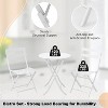 3 Pieces Folding Patio Furniture Sets with Table & 2 Chairs, Heavy-Duty Flat Tube Metal Frame for Balcony Lawn Garden Poolside - 4 of 4