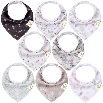 Photo 1 of 8pk Organic Baby Bandana Bibs, Baby Drool Bibs for Baby Boy, Girl, Baby Bibs for Infant, Newborn