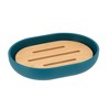 Evideco French Home Goods Versatile Soap Dish with Bamboo Tray - Bathroom Organizer for Stylish and Functional Storage - 2 of 4