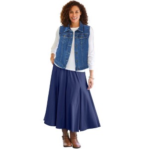 Woman Within Plus Size Stretch Denim Vest - 1 of 4