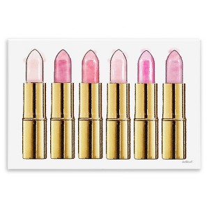 Stupell Industries Pink Gold Lipstick Glam Fashion Wall Plaque Art - 1 of 4