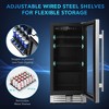 Costway 15 Inch Beverage Refrigerator, Built-in Beverage Cooler w/ Double-Layer Tempered Glass Door - 4 of 4