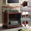 Designs2Go TV Stand for TVs up to 25" with Black Glass Storage Cabinet and Shelf - Breighton Home - 4 of 4