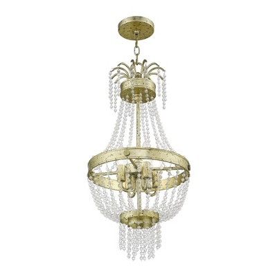 Winter Gold Crystal 4-Light Pendant Chandelier