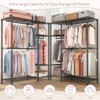 Clothes Rack with Shelves Adjustable Metal Clothing Organizer with 6 Shelves & 3 Rails black - 2 of 4