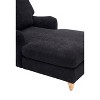 NicBex Couches for Living Room 37.4" Oversized Chaise Fabric Upholstered 1-Seater Sofa Couch Lounger Comfort Sleeper Sofa with Solid Wood Legs, Black - 2 of 4