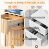 VINGLI Narrow Fluted Bathroom Floor Skinny Storage Cabinet with 1 Fluted Door&Drawer,68" Tall Narrow Slim Bathroom Cabinet Natural Oak Color - 4 of 4
