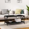 vidaXL Modern Coffee Table in Black, Made from Engineered Wood and Iron, Features Practical Tabletop and Open Shelf - Multiple Purposes - 2 of 4