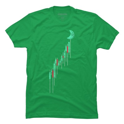 Men's Design By Humans Crypto Trading Hodl Vintage Stock Chart To The Moon By MiuMiuShop T-Shirt
