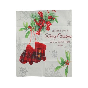 Unique Bargains Dining Chair Slipcovers Linen Beige 22.83"x19.29" 1Pcs - 1 of 4