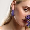 SOHI Women's Amerthyst Purple The Semi-Fold Hoop Earrings - 4 of 4