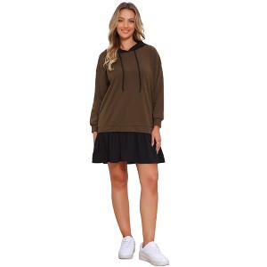 Jess by Meiko Women's Double Layer Hooded Pullover Dress - 1 of 4