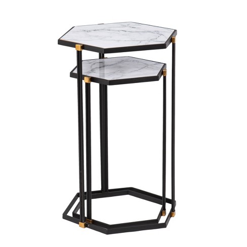 Nesting tables marble discount top