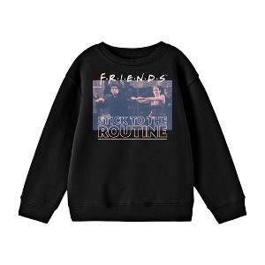 Friends TV Show Stick To The Routine Boy's Black Long Sleeve Shirt - 1 of 2