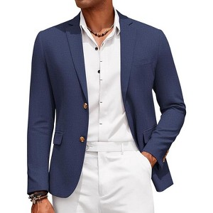 ジャケット・アウター DC WHITE / COTTON LINEN NAVY BLAZE R COOFANDY Mens Casual Cotton Linen Blazer Lightweight Linen Sport