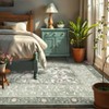 Modern Farmhouse Floral Washable Area Rug for Living Room Machine Washable Non Slip Ultra Thin Low Pile Floor Cover for Bedroom Kitchen Kid's Room - 3 of 4