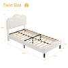 Twin Upholstered Smart LED Bed Frame with Adjustable Headboard and Removable Light Strip, Velvet Princess Platform Bed Frame, Wooden Slats Support - 3 of 4