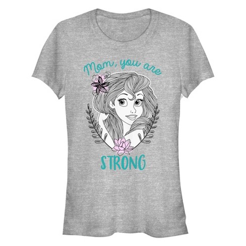 Juniors Womens The Little Mermaid Strong Mom T-shirt - Athletic Heather -  Small : Target