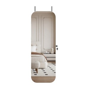 Dolonm Standing Jewelry Cabinet with Full-Length Mirror, Lockable Storage - 1 of 4