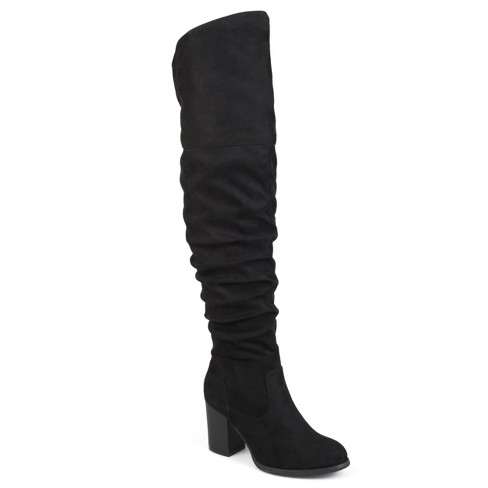 Journee Collection Womens Kaison Wide Calf Stacked Heel Over The Knee ...