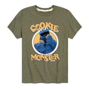 Boys' - Sesame Street - Cookie Monster Eating Short Sleeve Graphic T-Shirt - 1 of 4