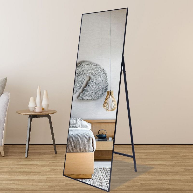 Bowen 65" x 22" Oversized Rectangle Aluminum Frame Wall-Mounted Full Length Mirrors-The Pop Home, 4 of 9