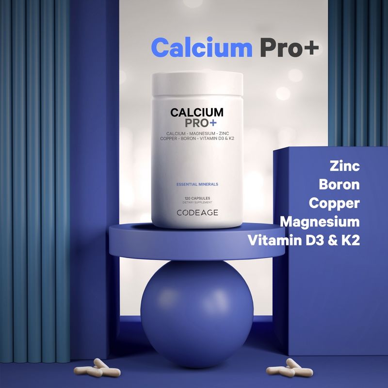 Codeage Calcium Supplement, Magnesium Zinc Copper Boron, Vitamin D3 + K2 - 120ct, 3 of 9